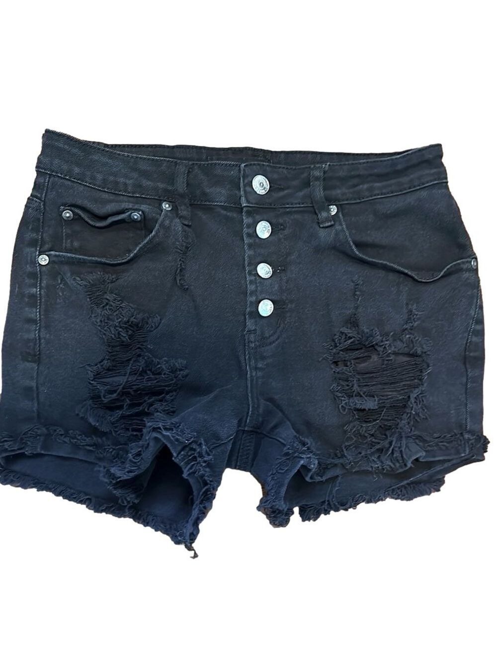 Almost Famous Black Distressed Women's Shorts Size 7